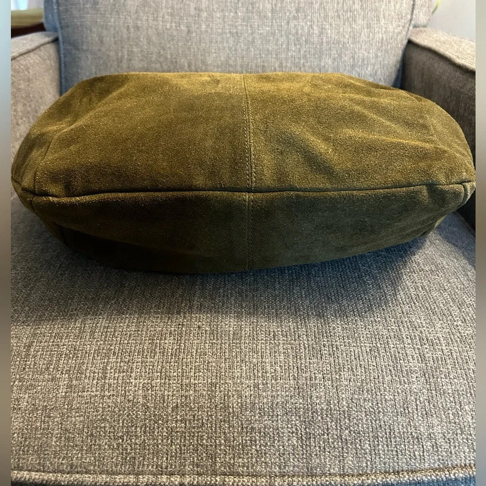Olive Suede Tote Bag - Picture 2 of 6
